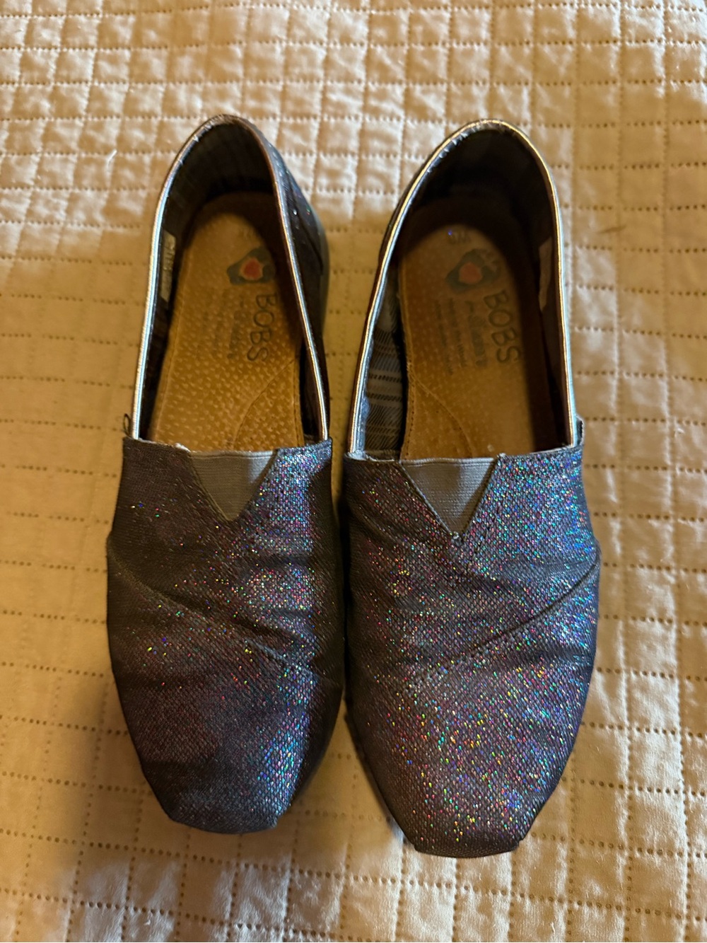 BOBS Iridescent Slip-On Glitter Flats